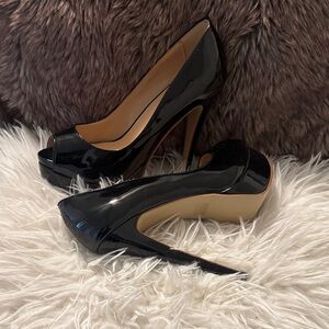 Sleek Black Patent Leather Heels